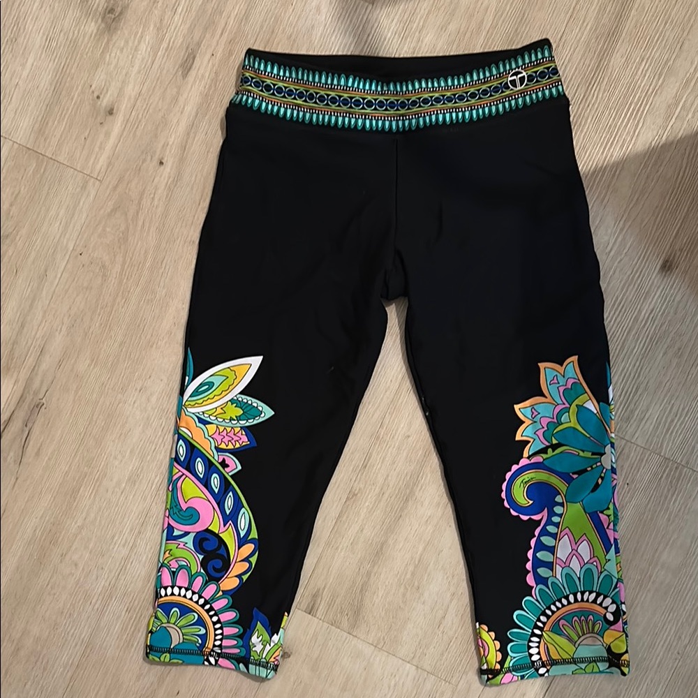 Trina Turk Black and Teal Leggings